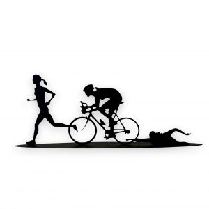 The Triathlon Lady- Metal sculpture