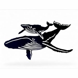 The Mama & Baby Humpback Whale- Metal Artwork