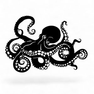 The Swimming Octopus- Metal wall sculpture