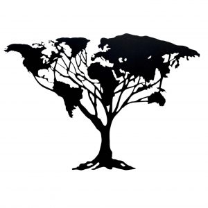 The World Continent Tree- Metal Artwork