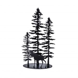 Three Sitka Moose Metal Sculpture